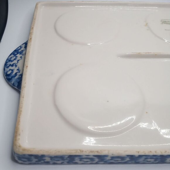 Temptation By Tara Old World Ovenware Serve Ware Set 6 Bowls & Serve Tray Blue - Picture 8 of 16